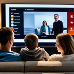 Streaming Dominance in a Modern Living Room**

A diverse family enjoys a movie night in a modern living room. A large screen displays a popular streaming service interface. Comfortable seating, soft lighting. Fully clothed, appropriate attire, safe for work, perfect anatomy, natural proportions, warm and inviting atmosphere, professional photography, high quality, modest family-friendly scene.

**