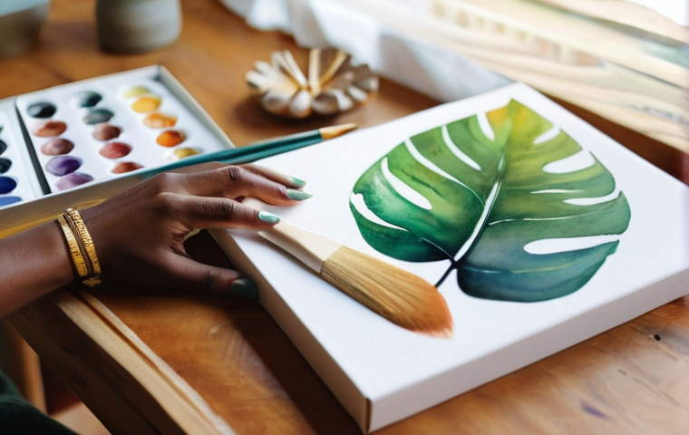 예술과 구독 경제 - **Image Prompt 1: The Joy of Unboxing Artistic Discovery**
A close-up, warm-toned photograph of ...